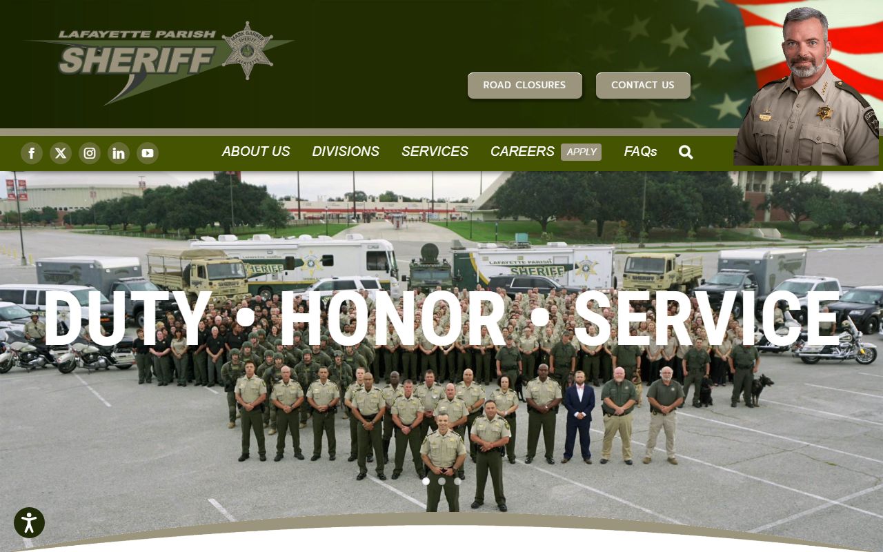 Lafayette Parish Sheriff's Office website for recent arrest records