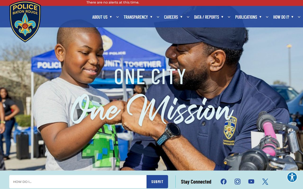 Baton Rouge Police Department page serving the St. George area
