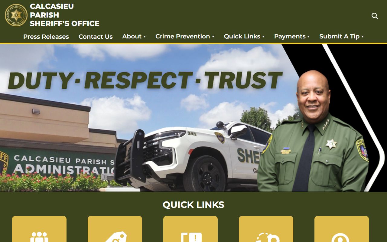 Calcasieu Parish Sheriff's Office website for recent arrests