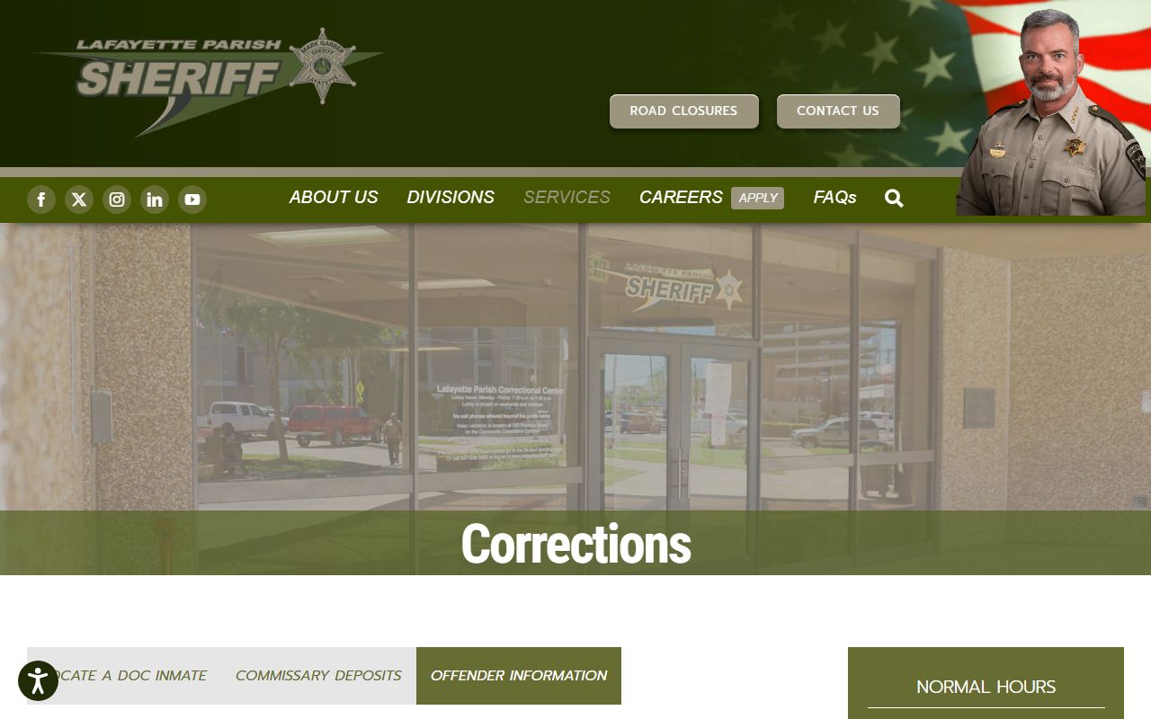 Lafayette Parish Sheriff offender information page