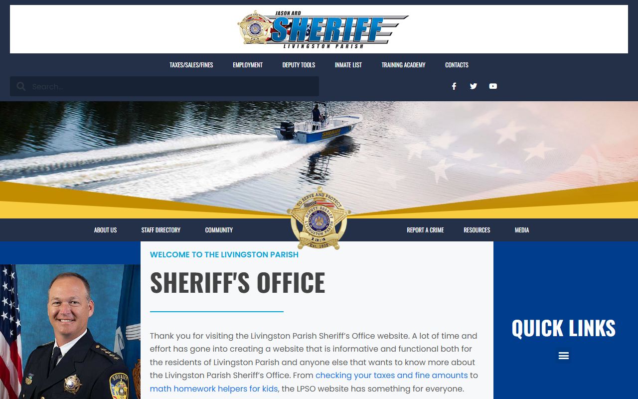 Livingston Parish Sheriff's Office website for recent arrests