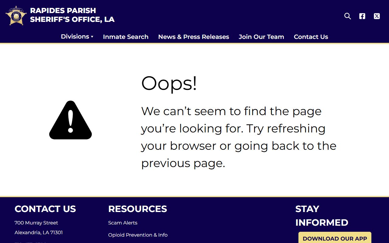 Rapides Parish Sheriff corrections division for recent arrests