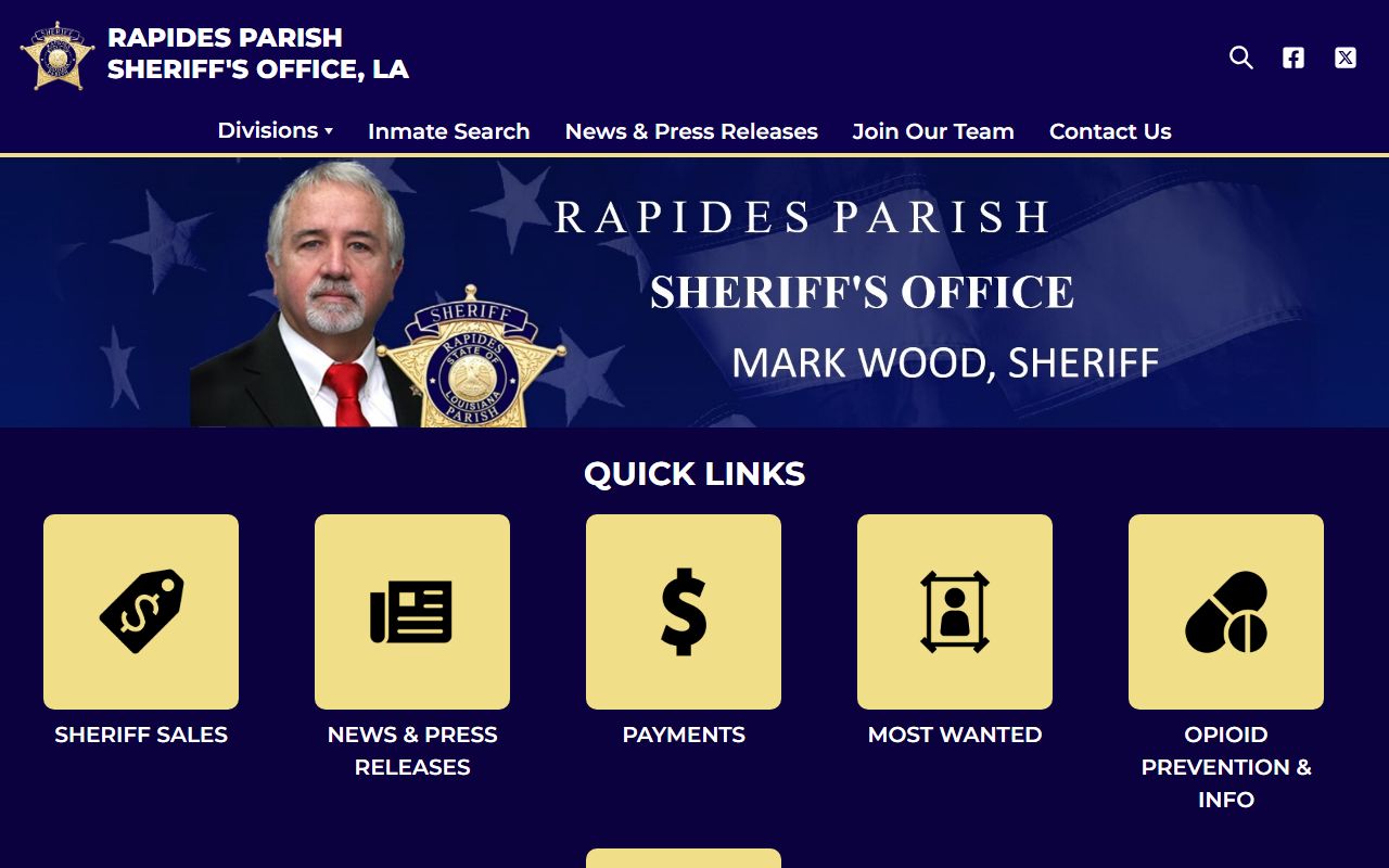 Rapides Parish Sheriff's Office website for recent arrests