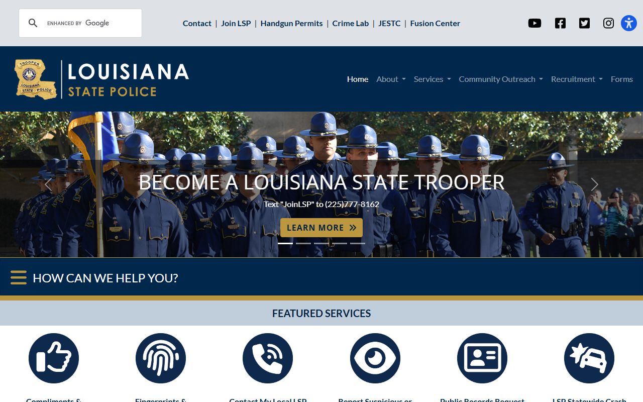 Louisiana sex offender search page for public records